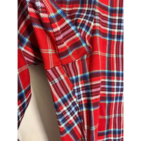 Retro Plaid Joggers Red M Festive Holiday Christmas Santa Preppy Classic Chic - Picture 6 of 7